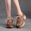 Johnature Casual Thick Heel Lace-up High Heel Pumps Versatile Comfortable And Lightweight Women's Shoes