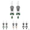 Punk Skull Pendant Earrings In Alloy With Water Drop Design For Gothic Fashion