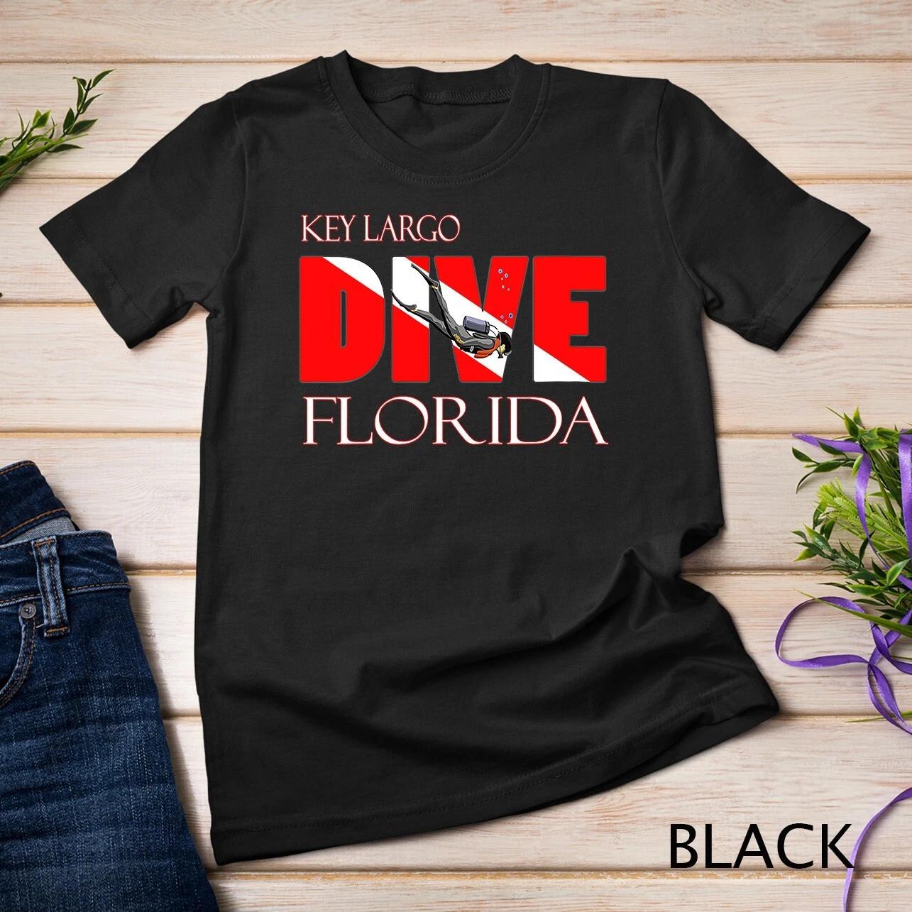 Womens DIVE Key Largo Florida SCUBA Diving Snorkeling Unisex T-shirt 1 L