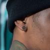Nautical Compass Star Stud Earrings for Men Boys,Stainless Steel Black Circle with White CZ Stonel,Hiphop Punk Jewelry Gifts