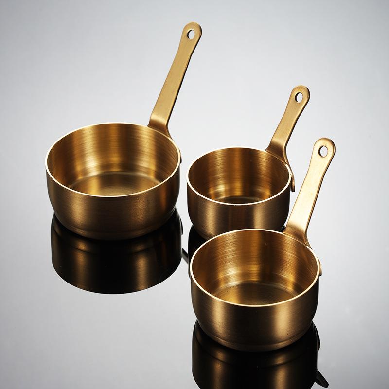 304 Stainless Steel Sauce Dish Outdoor Cookware with Handle BBQ Golden Seasoning Serving Dishes Bowl Anti-scalding Spice Plates