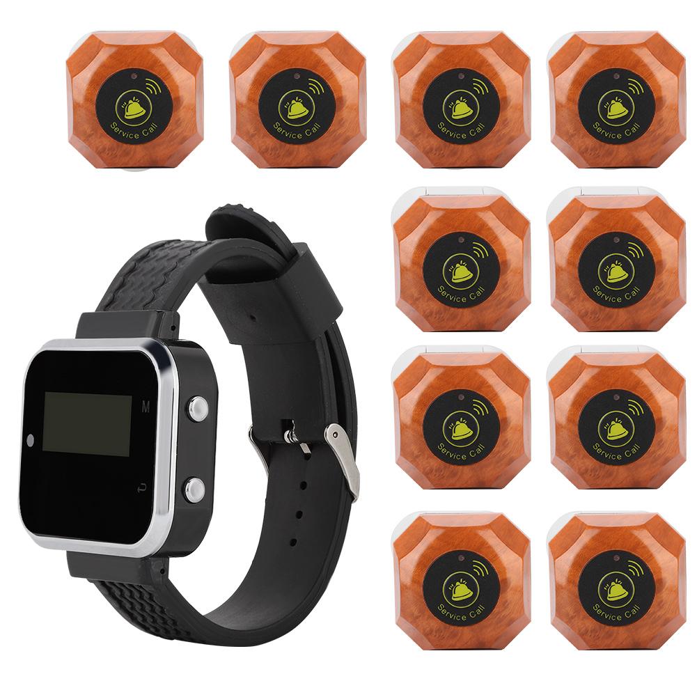 

CTW05+CTT20 Беспроводная пейджерная система для зарядки часов Мобильный принимающий хост 10 шт. пейджеров EU Plug