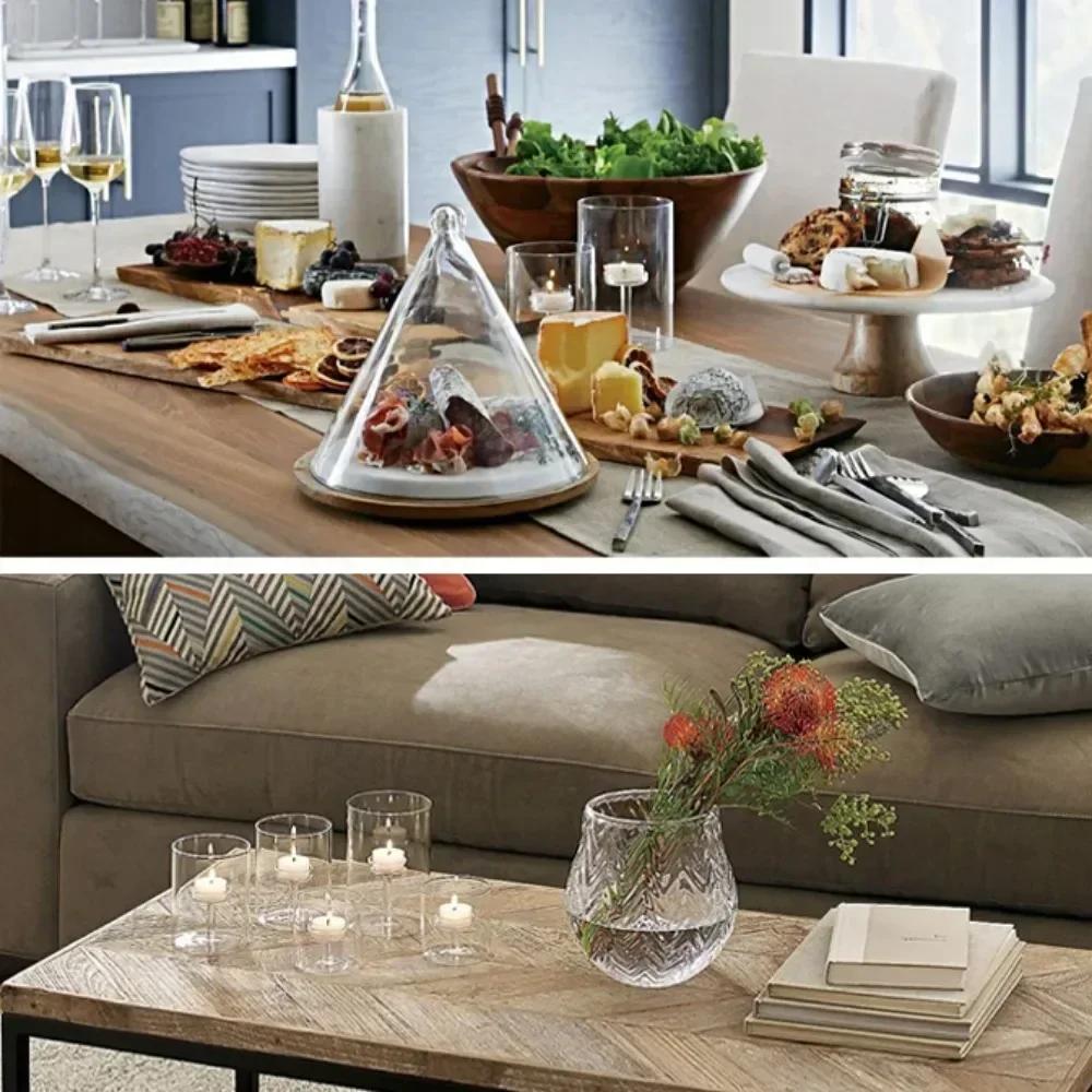 3 Stück/Set Romantischer Glas-Kerzenhalter Haus-Öllampe Winddichter Kerzenständer Tischdekoration Schmuckstück Hochzeitsfeier Zubehör