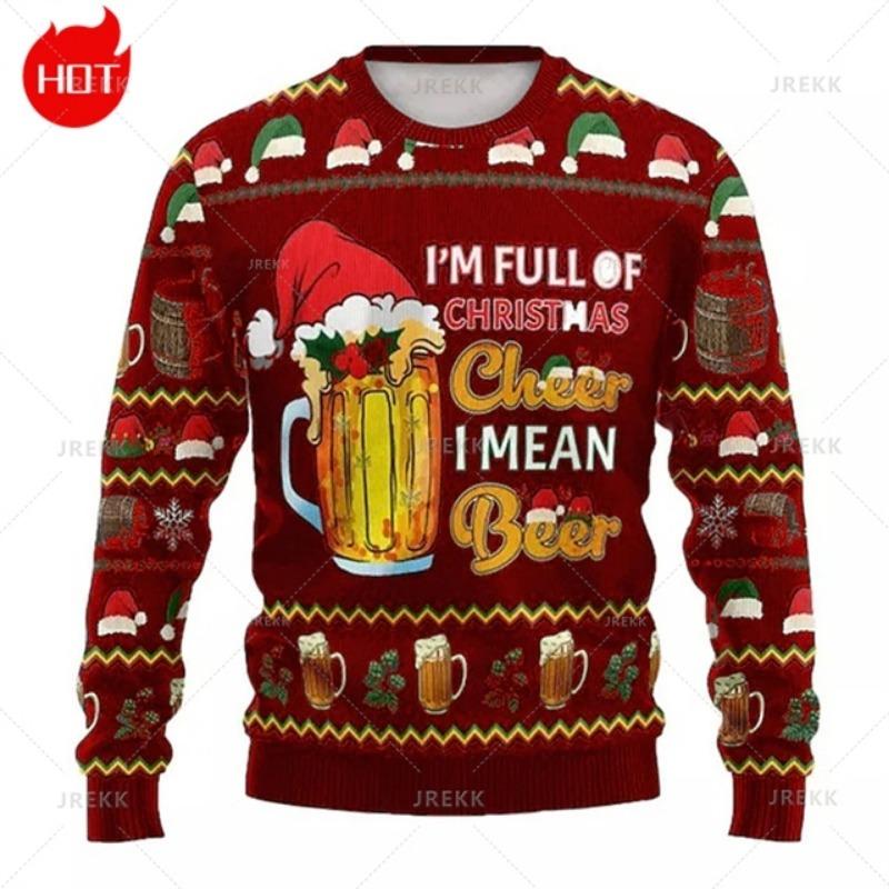 Gingerbread Man 3D Printing Sweatshirts Vintage Happy Christmas Graphic Round Neck Hoodie Fashion Ugly Christmas Sweatshirt Tops