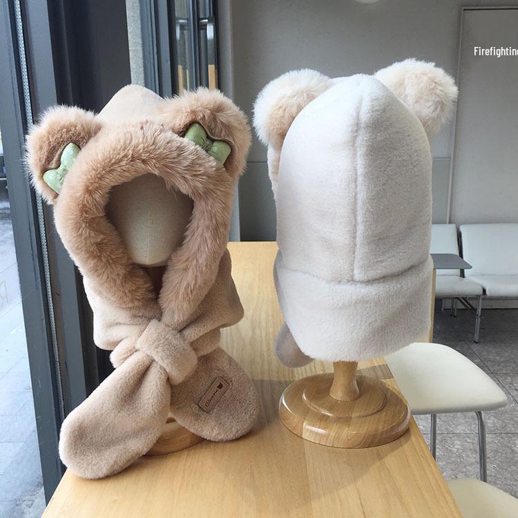 Cozy Fleece-Lined Winter Hat & Scarf with Cute Bow and Ear Protection for Kids