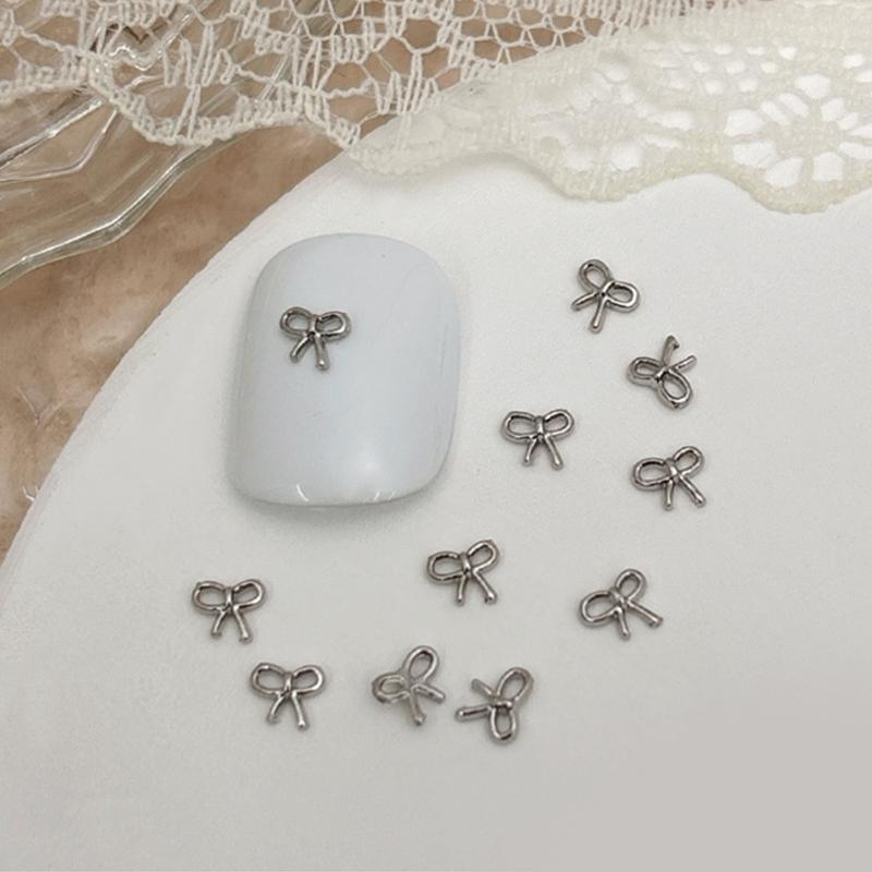 20pcs Metal Bowknot Nails Art Decoration 3D Nail Charms for Women Nails Art
