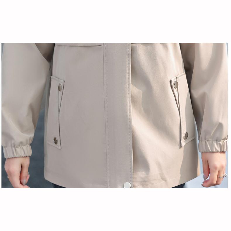Spring Autumn Hooded Trench Coat Fashion Casual Women Windbreaker Mid Length Outwear Mother Coats