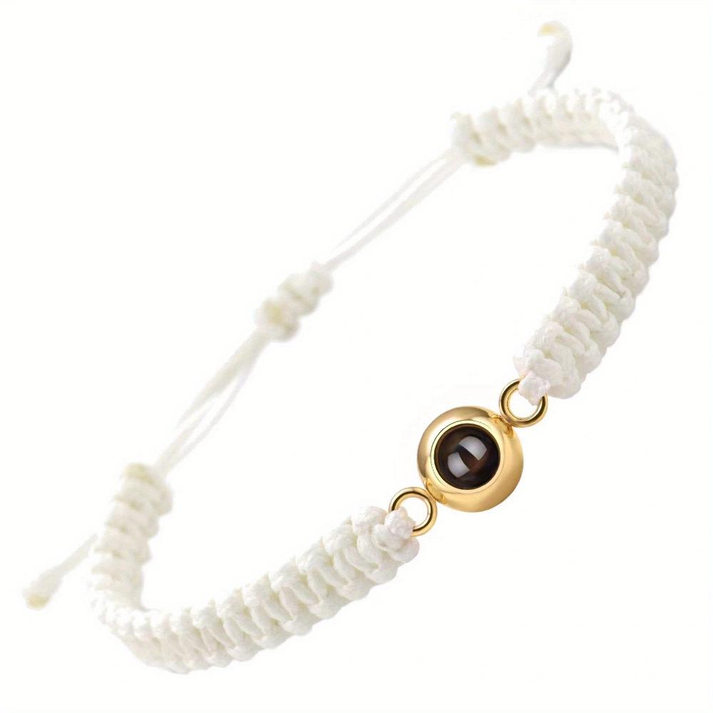 Stainless Steel Bubble Bracelet with 100 Language Projection for Couples