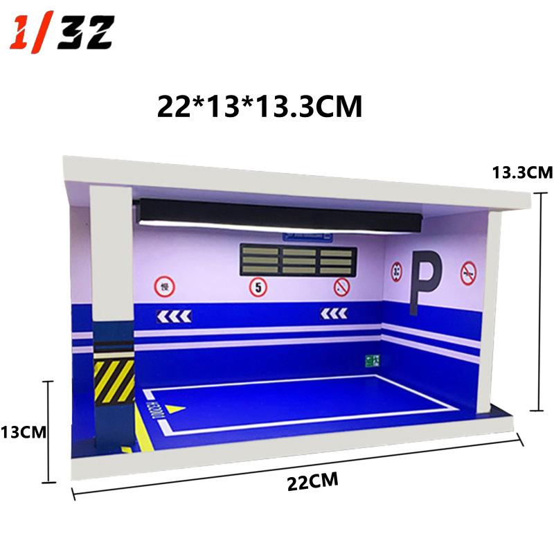 

1/32 1/24 1/18 Scale Lighting Parking Lot Assembly Toy Diecast Alloy Model Car Garage DIY Scene Collection Display Toy Car Gift