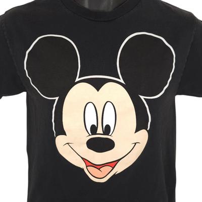 Mickey Mouse Crop Top 100% Cotton T-shirt Mens Tees Top Womens Size Medium Black Walt Disney