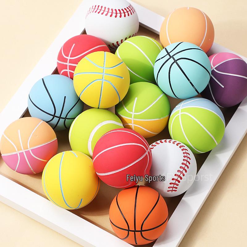 6cm Mini Rubber Basketball for Kindergarten - High Elasticity, Drop-Resistant, Hollow Leather Ball