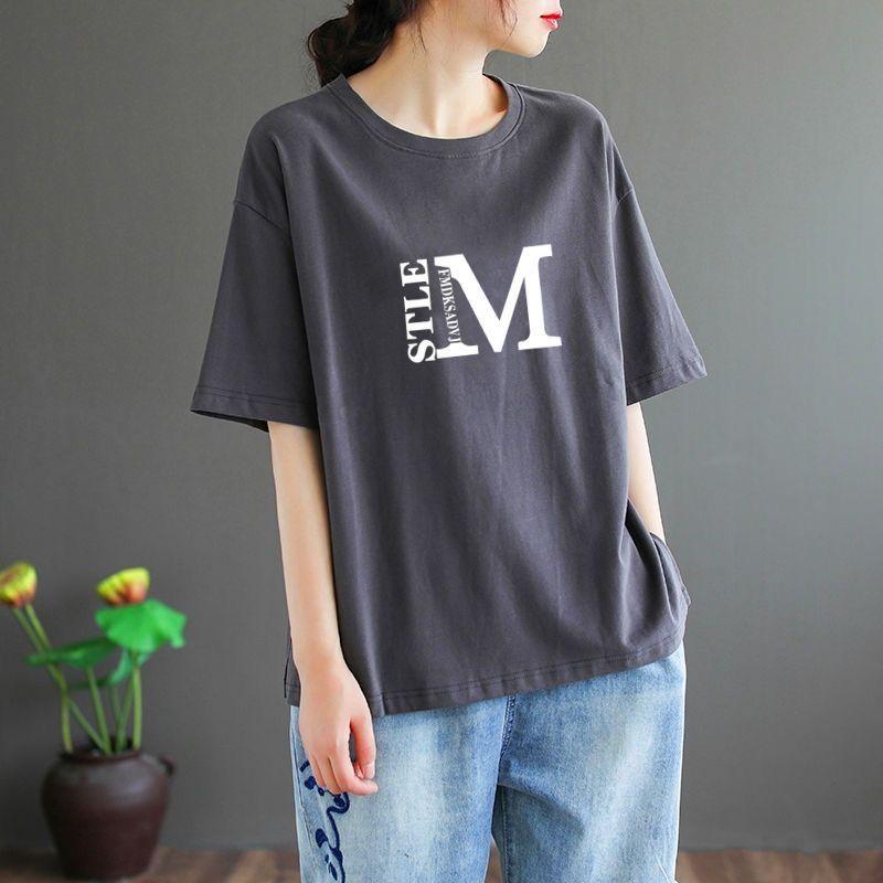 

Итальянский прилавок Выводит Экспорт Большого Бренда Толстовка с Длинным Рукавом из Чистого Хлопка с Принтом Термобелье Женское Пальто с Покрытием Живота Тренд Big Sale dark gray short sleeve [031]] M