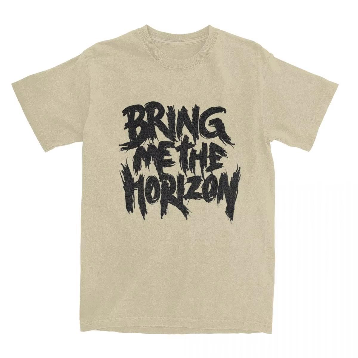 Футболка Bring My Horizon Футболка BMTH Music Футболка с коротким рукавом Y2K Забавный топ Летний хлопок Круглый вырез Очень большая Харадзюку S