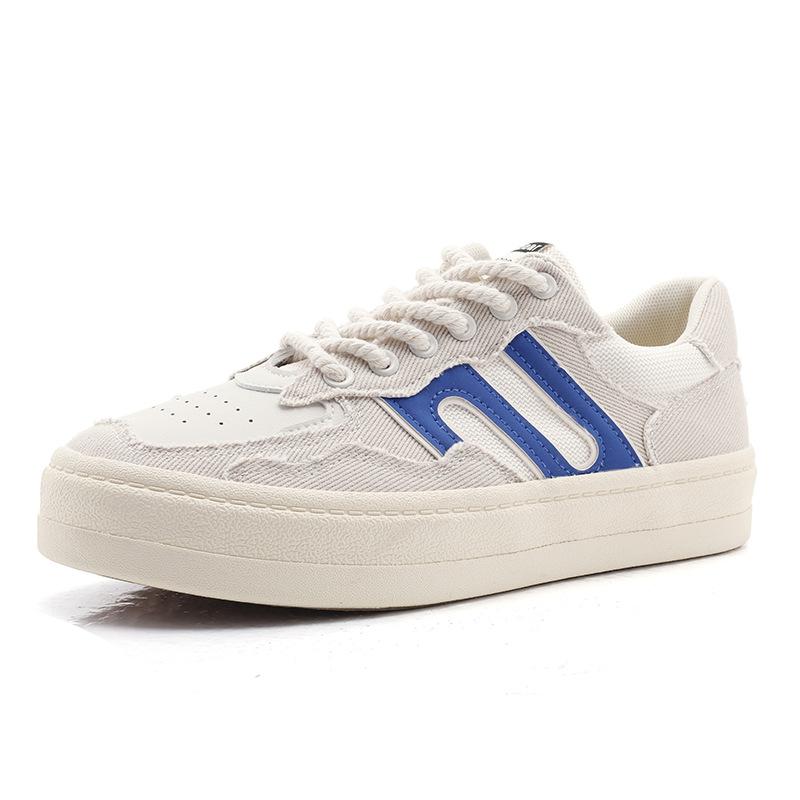 Spring new broken hair canvas shoes Korean version trendy shoes versatile ins breathable canvas shoes platform student wind board shoes men