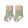 New Cotton Socks For Girls Rainbow Dot Short Style Anti-Slip Cartoon Children's Sock Boys Soft Infant Baby Socken High Quality