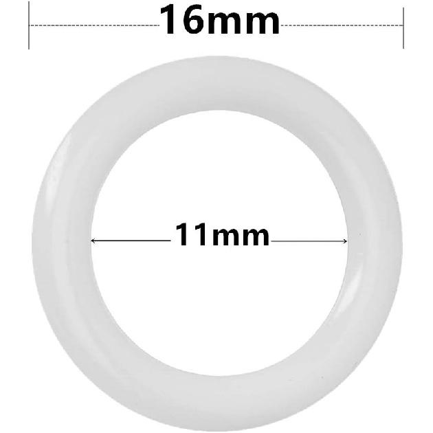 Cutelec 50pcs White Plastic Rings for Roman Shades 5/8"(16mm),Café Curtain Rings