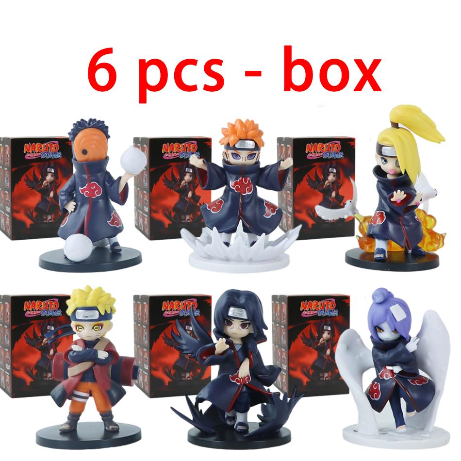 12Pcs Anime Naruto Shippuden Akatsuki Arc Series Blind Box Figures Toys Mystery Box Surprise Ornament Christmas Halloween Gifts