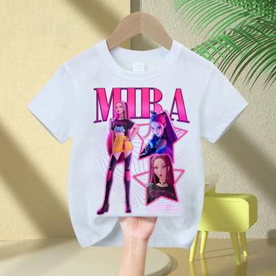 KPop Cacciatori di Demoni Rumi Zoey Mira 2025 Collo Cartone Animato Maglietta Ragazzi Bambini T-shirt Stampa Moda Top Casual Vestiti Casual da Ragazza