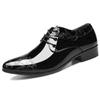 Patent Leather Mens Dress Shoes Men's Lace Up Oxfords Wedding Shoes Office Suit Mens Casual Shoes Luxury Italian Plus Size