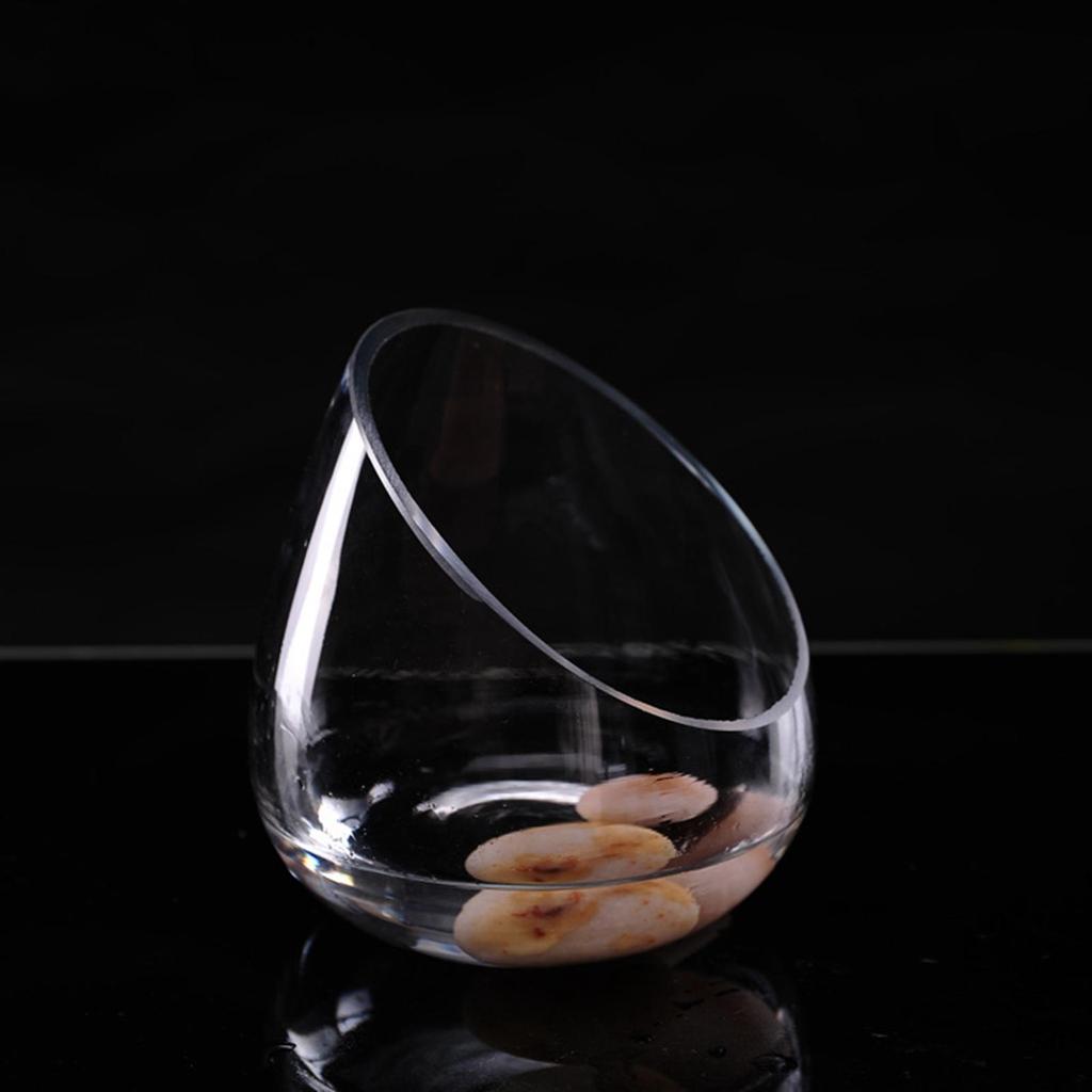 Slant Cut Bowl Glass Vase Micro Landscaping Container Glass Terrarium Bowl for Decoration Party Garden Centerpiece Wedding