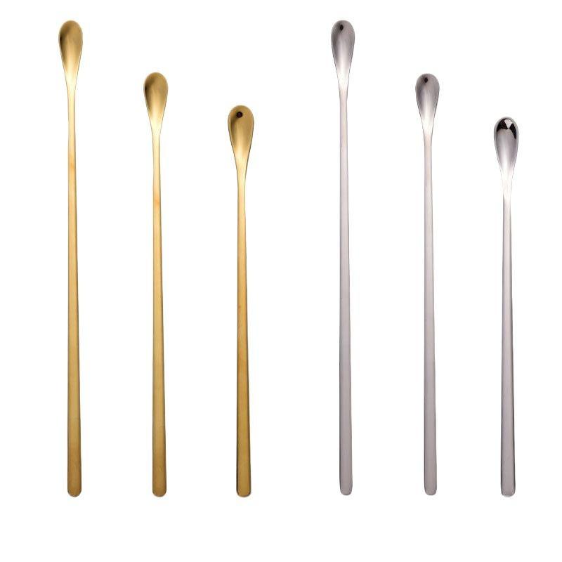 1PC Stainless Steel Long-handled Stirring Spoon, Japanese Thickened Matte Coffee Spoon, Bar Dessert Ice Spoon