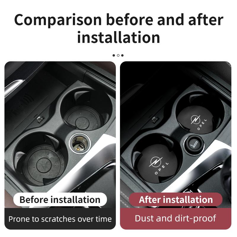 2PCS Car Coaster Anti-slip Water Cup Holder Pad For Opel Zafira Meriva Mokka Grandland Antara Ampera Vivaro Corsa Astra Insignia