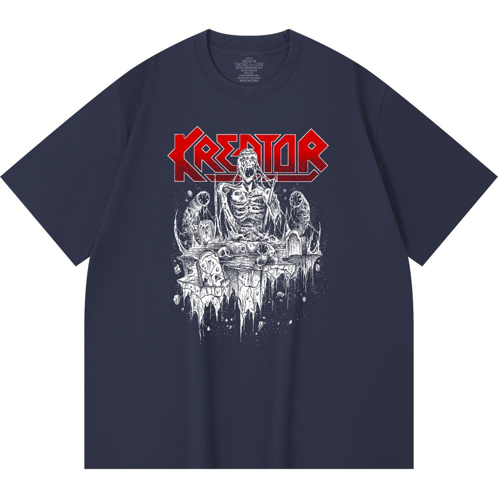 230 g/m² 100% Bavlna T-shirt Heavy Metal Rocková Kapela Tisk Populární Hudby Unisex Těžký Bavlněný T-shirt