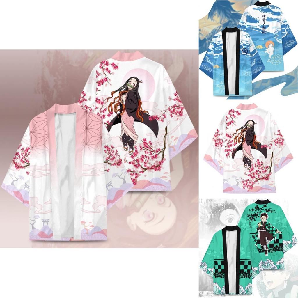 Unisex Demon Slayer Top Kamado Tanjiro Agatsuma Zenitsu Cosplay Costume S-3xl