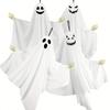 Závěsná dekorace duch Halloween venkovní létající duch z bílé látky s ohebnými kostlivými rukama pro dekoraci přední verandy, dvora, stromu