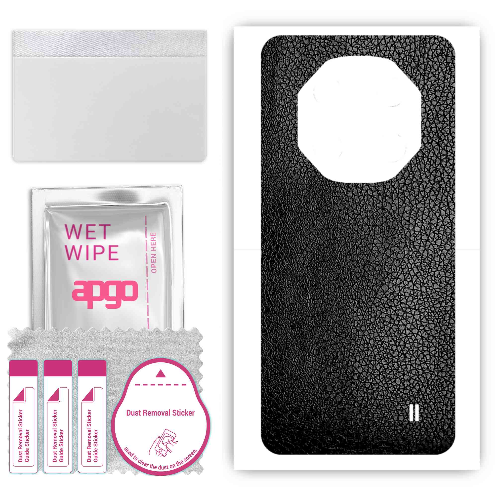 

apgo Захисна наклейка для задньої панелі сумісна з ZTE Nubia N5, обгорткова плівка, фольга, вініл - візерунок, чорна шкіра