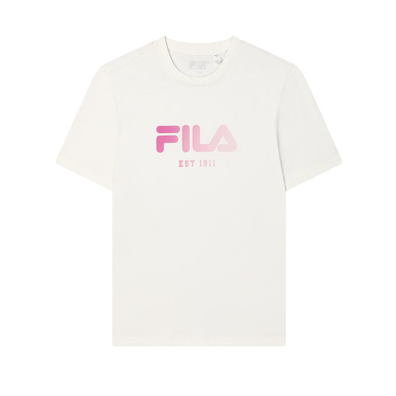 FILA ORIGINALE T Shirt Unisex White Peach Bubble F51M519106F-PU