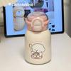 Cute water cup ins large capacity, high value, simple and portable student stainless steel thermos cup, straw Bingba cup
