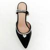 Love Diamond-Bow High Heels 2025 New French Socialite Style Pointy Thin Heel Hollow Toe Sandals