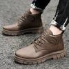 Men's Casual Boots Spring and Autumn British Workwear Boots Non Slip Soft Sole Comfort Outdoor Mid Top Leather Boots Male Shoes