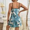 Kvinners Sommer Sexy Ryggløs Is Silk Print Pyjamas Slip Dress