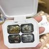 2025 Gel Nail Art: 4 Colors - Gradient Blush, Black, White, Red with Fine Glitter & Iridescent Platinum. High Saturation Painting Gel.