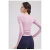Pilates Long Sleeved Slimming And Fashionable Fitness Suit Top With Chest Cushion For Slimming, Dance Training, Running, Yoga Suit
