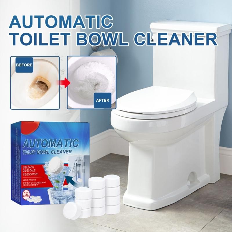 Toilet Cleaner Tablets Automatic Toilet Bowl Cleaner Toilet Tanks Cleaning Compact Pills Gentle Formula Toilet Cleaning