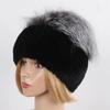 Hot Sale Women Winter Real Rex Rabbit Fur Hat Scarf Sets Natural Warm Genuine Silver Fox Fur Rex Rabbit Fur Cap Scarves 2 Pieces