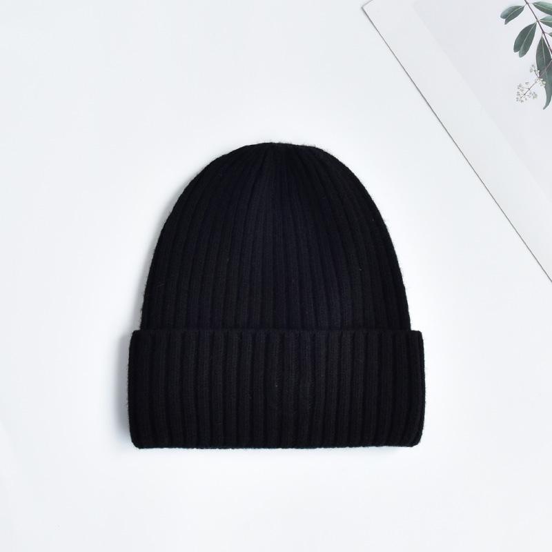 Custom Winter Beanie Hat Wool Knitted Beanie Hats for Women Unisex Skull Tuque Cap With Custom Label чёрный