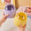 Cute Mini Desktop Trash Can with Lid Wastebasket Home Storage Bucket Office Living Room Student Storage Box Pen Holder