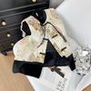 Embroidered jacquard woven gold vest women's 2025 early spring retro Xiaoxiangfeng temperament top