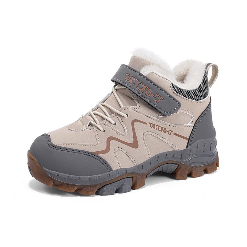 

Детские теплые зимние сапоги. Детская зимняя хлопчатобумажная обувь. Нескользящие теплые плюшевые сапоги на открытом воздухе. Теплая меховая обувь с высоким берцем. Водонепроницаемые теплые кроссовки. 37 серый