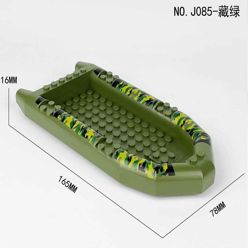 

MOC Військова Армія Камуфляж Гумовий Човен Каное Рятувальний Човен Каякінг Піратський Корабель Мотоцикл Дитина Будівельні Блоки Цеглини Іграшки