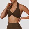 Reggiseno Sportivo da Donna con Scollo all'Americana Crop Top Yoga con Twist Frontale e Imbottiture Rimovibili