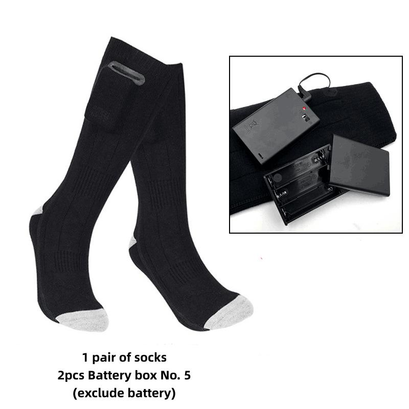 Heated Socks for Rechargeable,3 Heating Settings Mobile Warming Heated Socks Foot Leg Warmers, Skiing Hunting Camping Washable