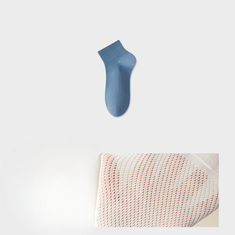 Men's Summer Thin Pure Cotton Mid-calf Socks, Mesh Breathable, Sweat-absorbing, Odor-proof Short Socks, Sports Cotton Socks