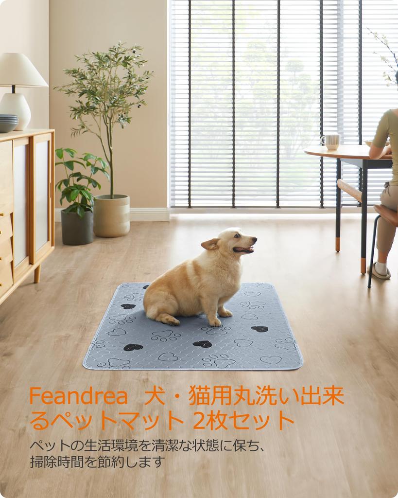 FEANDREA Sada podložek pro domácí mazlíčky Podložka pro psy Čůrací podložka pro psy a 91 x 122 cm PTD036G01 2, Podložka, Plachta, Kočky, Pratelná, Absorpční, Protiskluzová, Antibakteriální,
