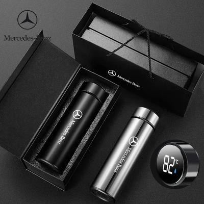 C200 E300 2026 Hot For AMG Car For Mercedes Benz AMG Portable Car Smart Thermos Bottle Temperature Display Cup For Mercedes Benz