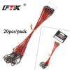 FTK 20 Piece Fishing Steel Hook and Wire Leader with Rolling Swivel Clip 12cm/4.724in 16cm/6.30in 20cm/7.874in